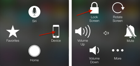 use AssistiveTouch to lock screen when my iPhone won't turn off