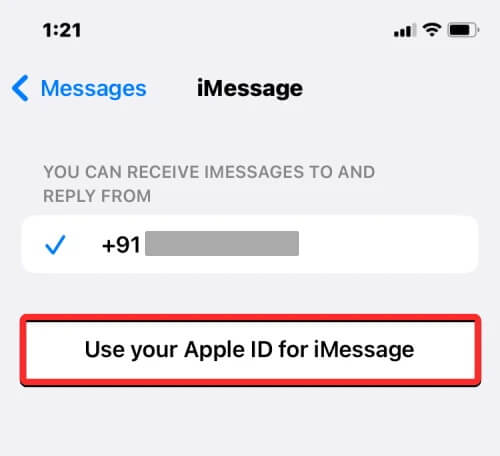 use apple id for imessage