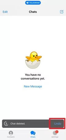 use undo to recover deleted telegram messages