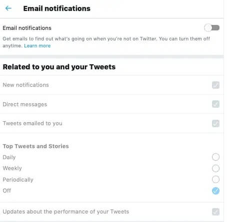 verify email notification settings on twitter browser