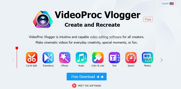 VideoProc Vlogger Sprachwechsler