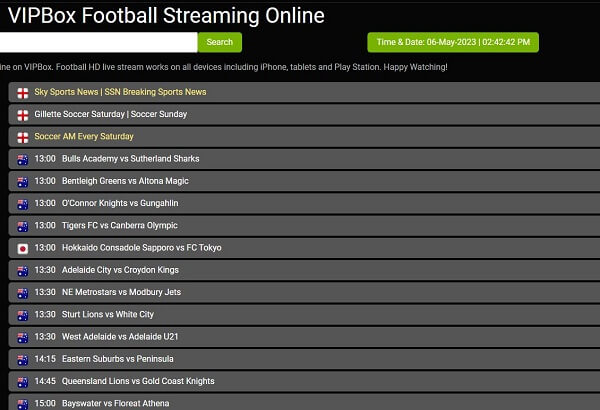 VIPBox Fútbol Streaming Sitios Web