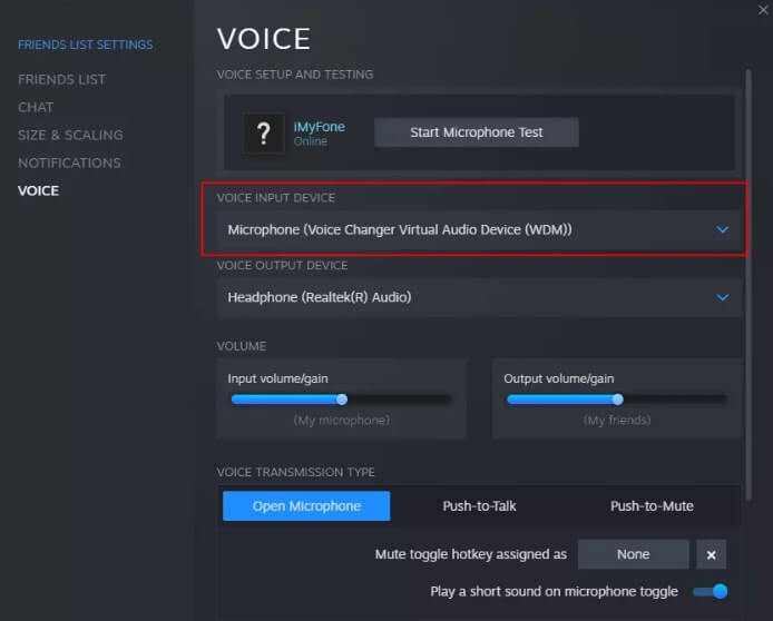change voice when playing game