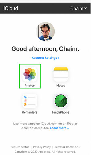 get photos off iCloud to iPhone/iPad from iCloud.com