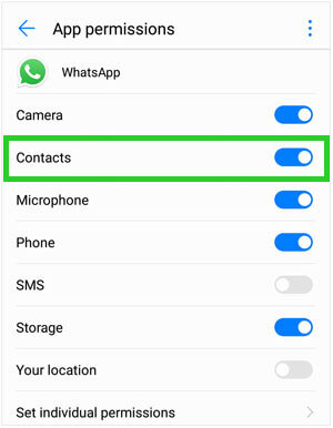 whatsapp android contacts