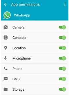 whatsapp permissions on android