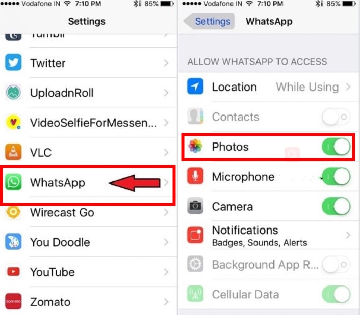 check permissions to download media files on iPhone
