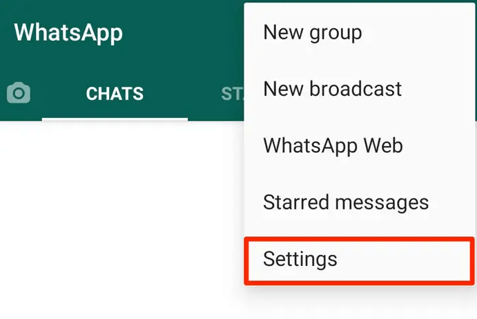 open WhatsApp settings