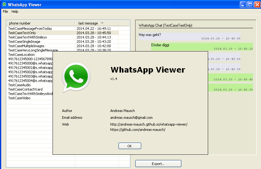export whatsapp via whatsapp viewer