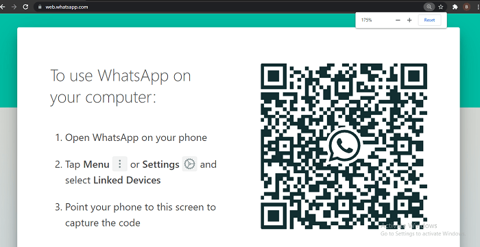 WhatsApp web qr code