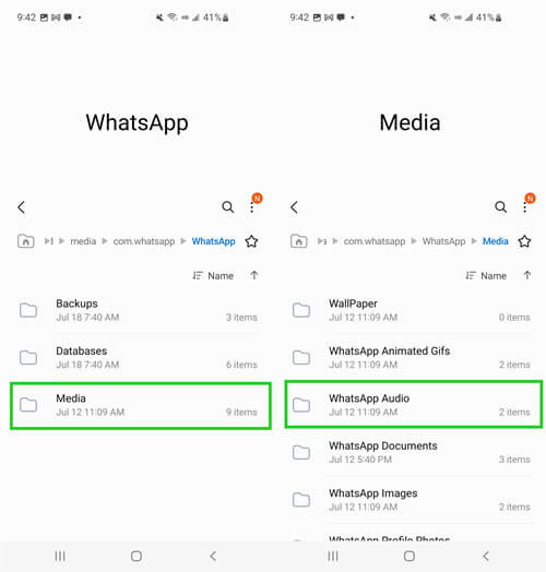 how to find WhatsApp audio