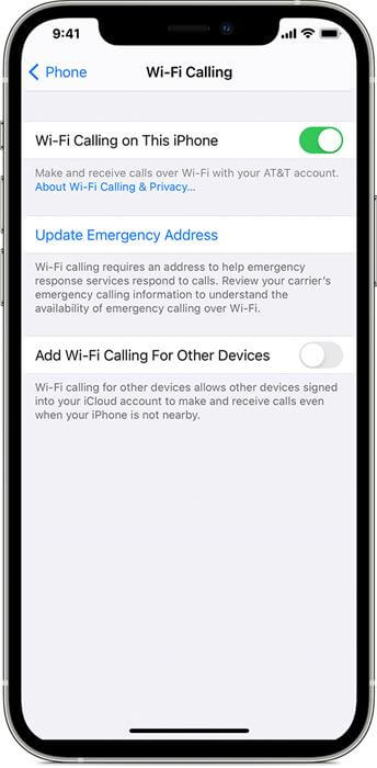 wifi calling on this iphone