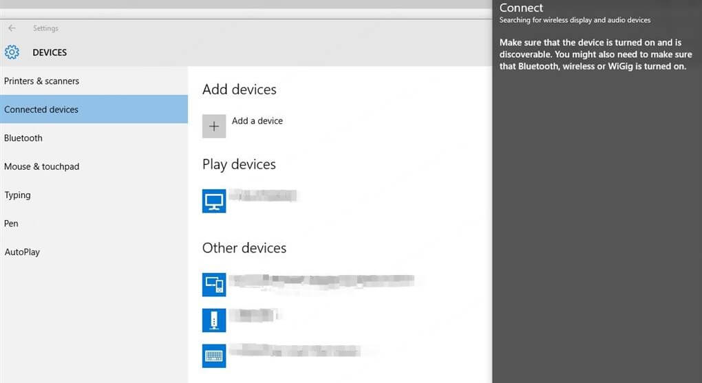 Add a device in Windows 10