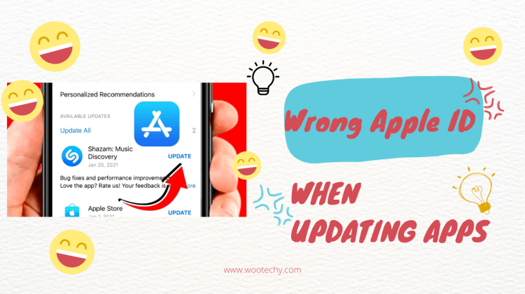 wrong apple id when updating apps