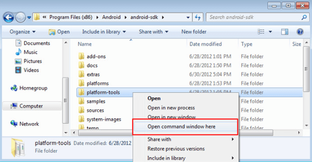 Open command windows on computer