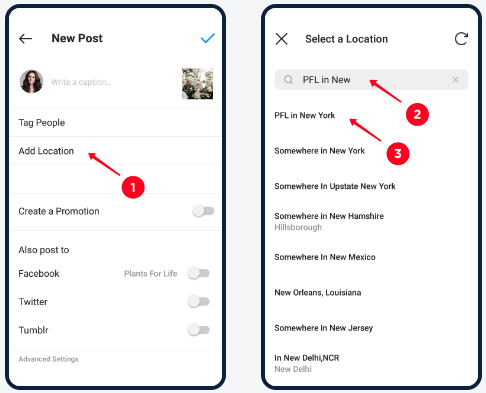 How to create a on sale location on instagram