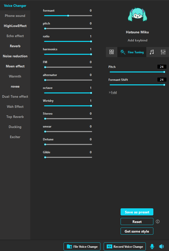 adjust hatsune miku voice