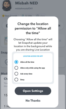 allow snapchat location access