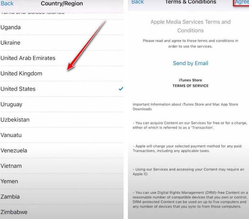 changing your Apple ID region step 2