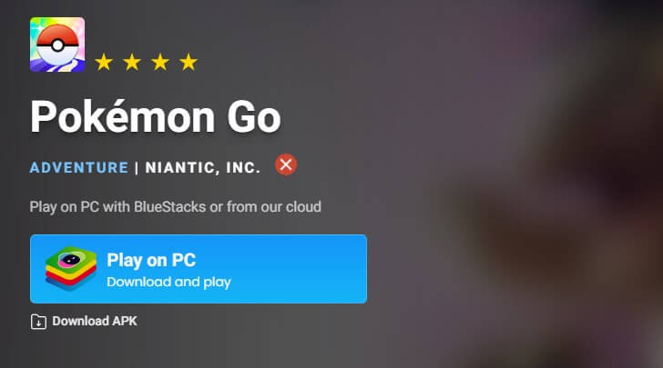 Emulate  Pokemon GO on PC with BlueStacks