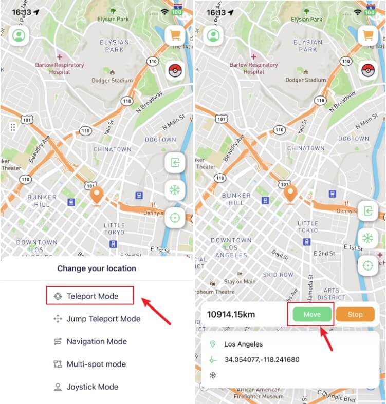 change location with iMoveGo iOS app