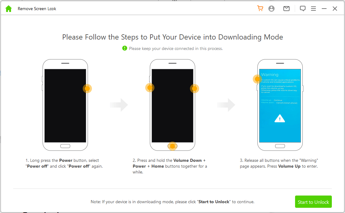 device into downloading mode