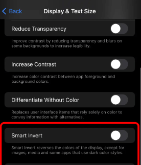 enable snapchat dark mode with smart invert ios