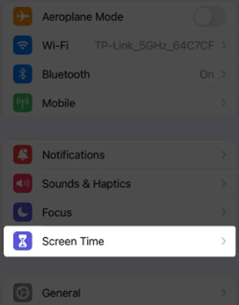 go to screen time