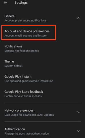 how to change google play country on android