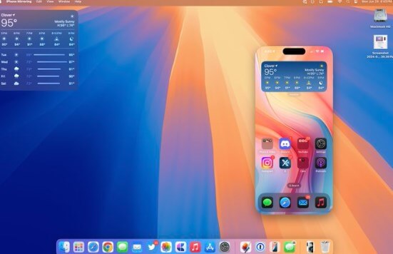 mirrordisp phone to mac on ios 18