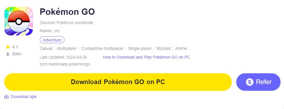 Emulate  Pokemon GO on PC with LDPlayer