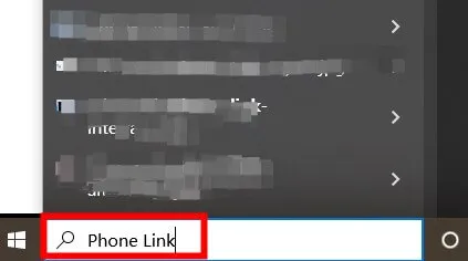 Phone Link in the search box