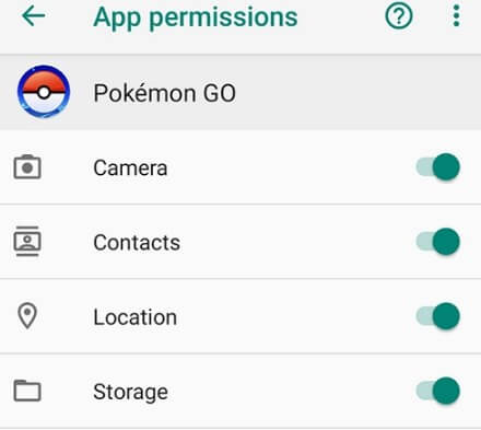 enable location Permissions in Pokemon GO