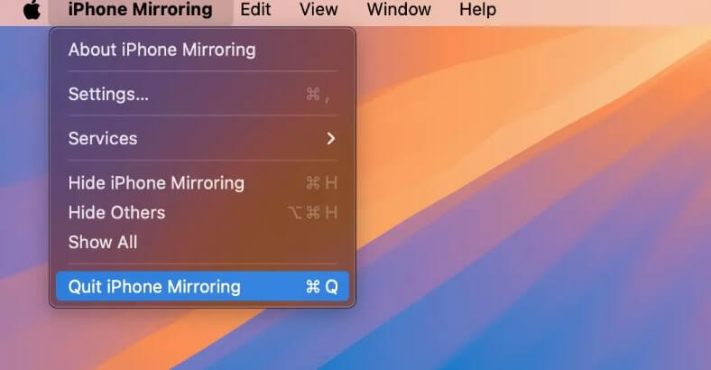 Cómo detener iOS 18 iPhone Mirroring en Mac