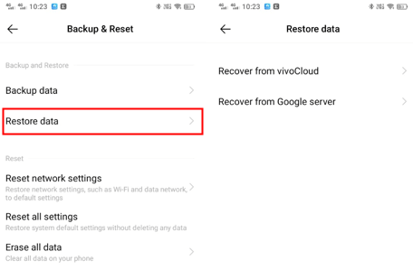 restore android from google backup
