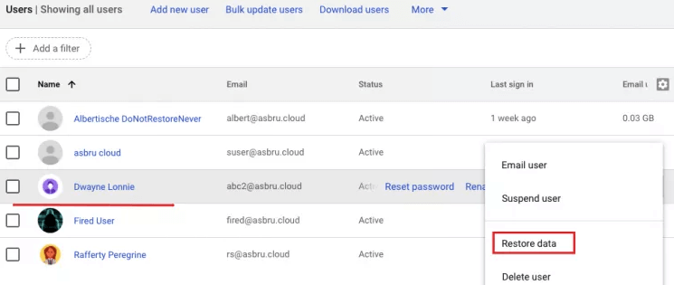 restore deleted photos from google admin console