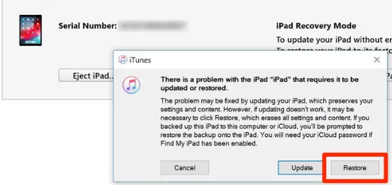 restore ipad with recovery mode