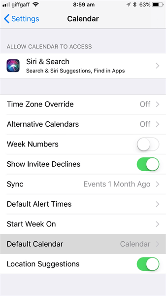 set outlook calendar as default calendar