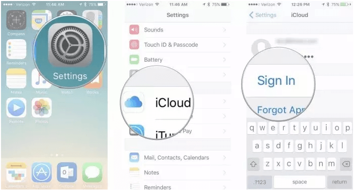 sign into icloud