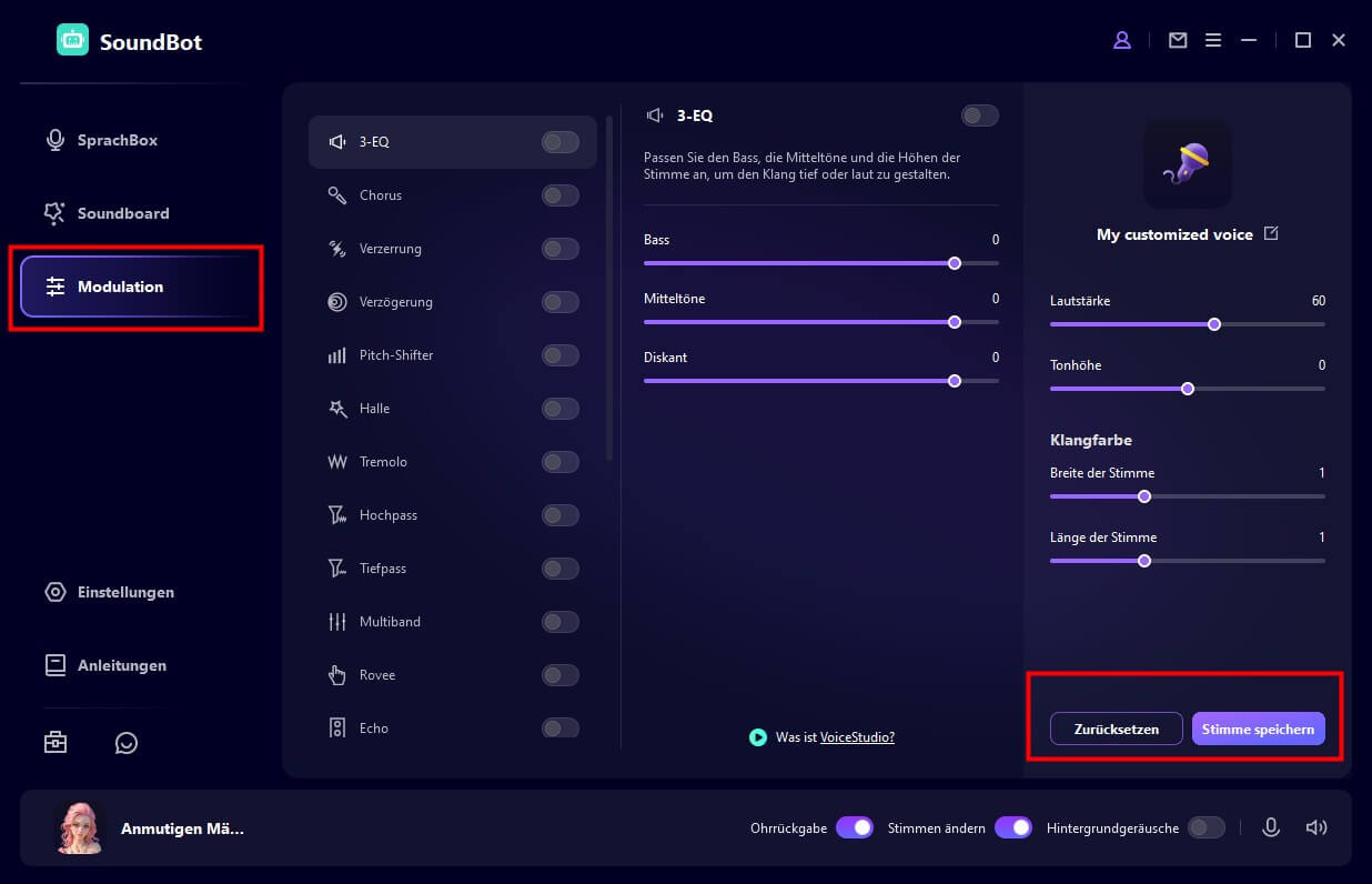 modulation in soundbot