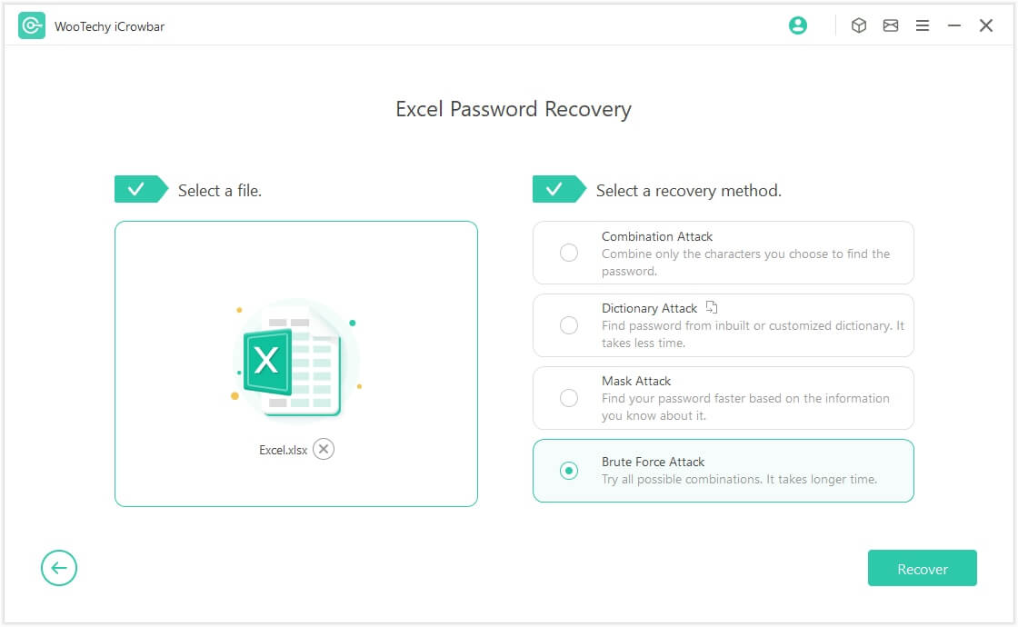 Select Recover Passwords mode