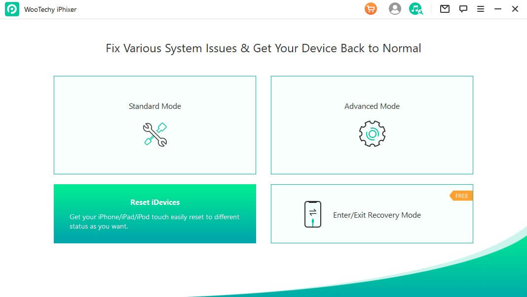 choose reset idevices mode