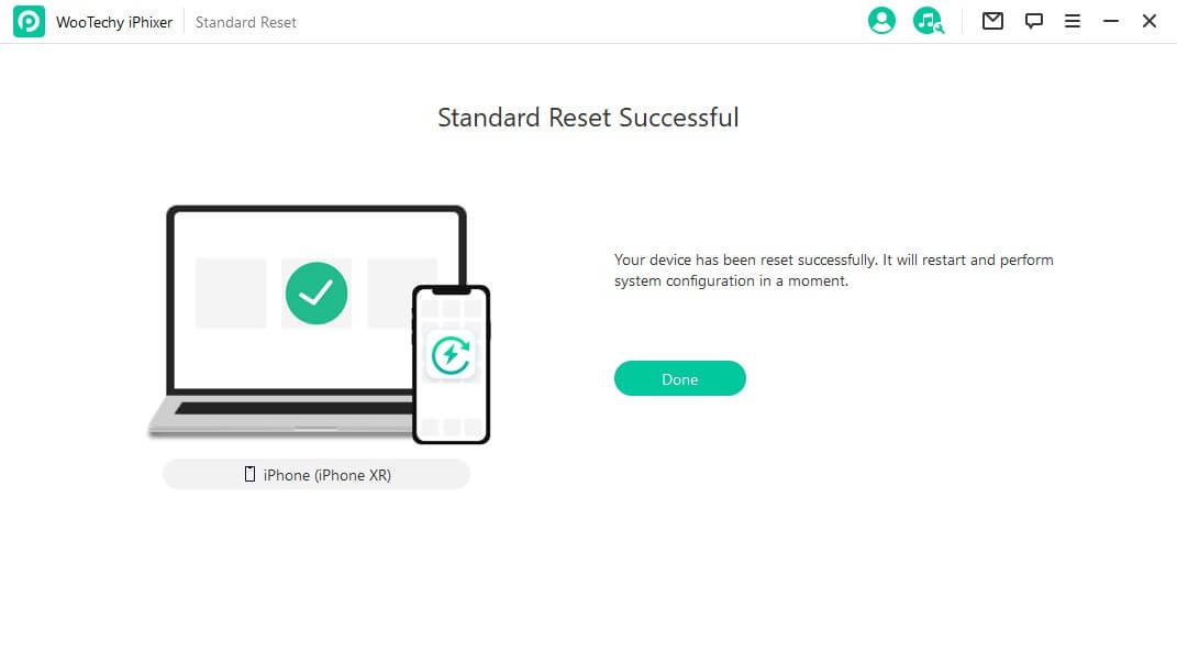 standard reset iphone successfully