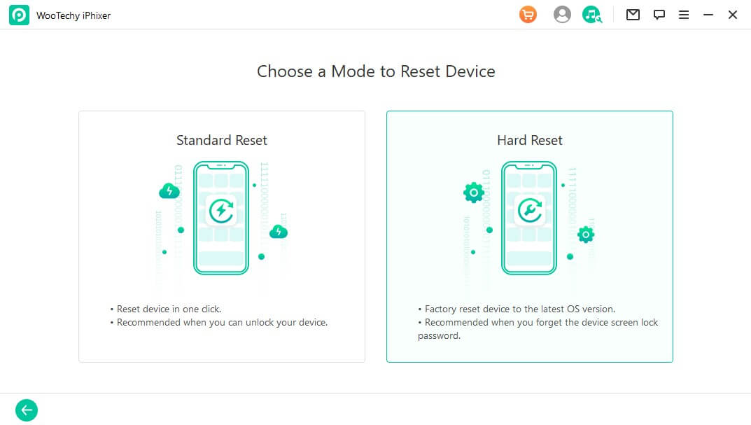 choose hard reset