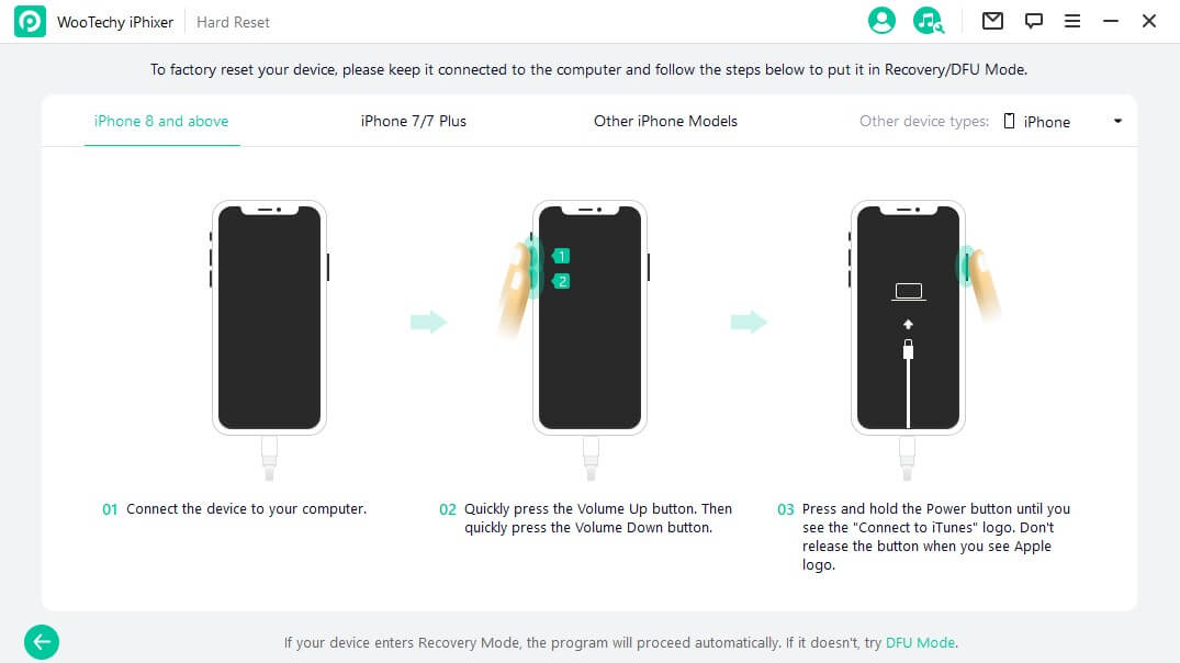 iPhone recovery mode steps