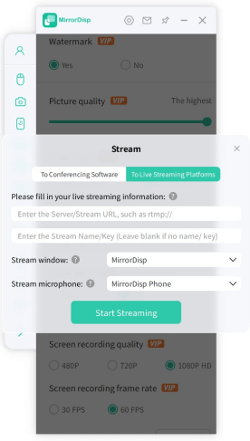 Choose Live Streaming Function