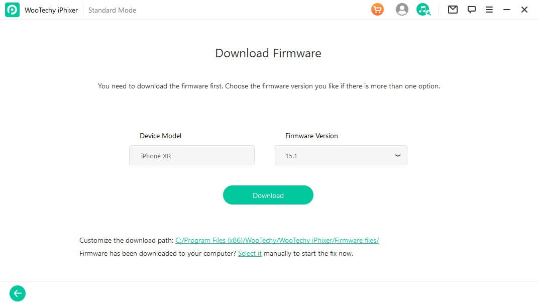 download working firmware to dead iPhone