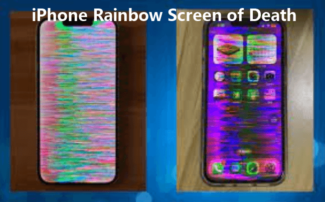 iphone rainbow screen