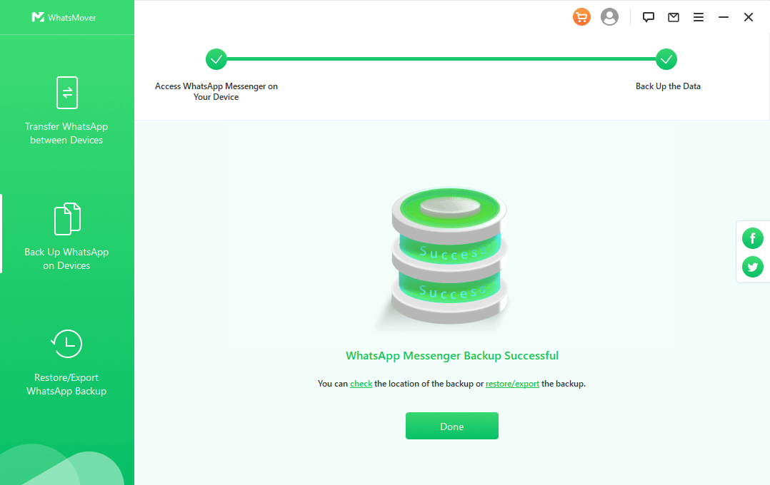 complete backup WhatsApp with WhatsMover