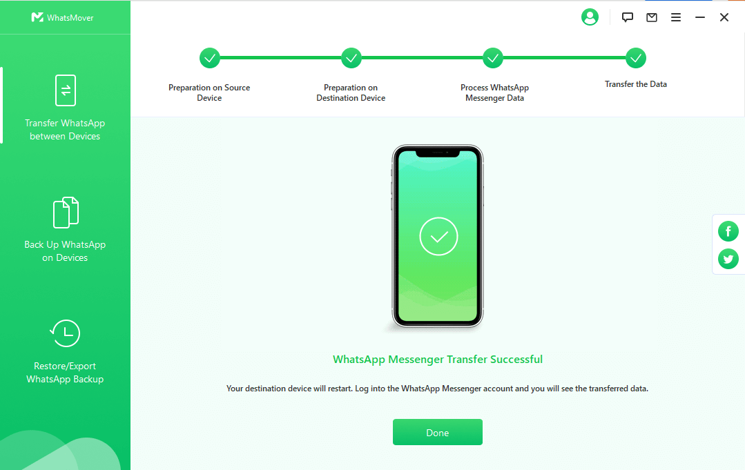 whatsapp transfer completed